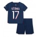 Tanie Strój piłkarski Paris Saint-Germain Vitinha Ferreira #17 Koszulka Podstawowej dla dziecięce 2023-24 Krótkie Rękawy (+ szorty)